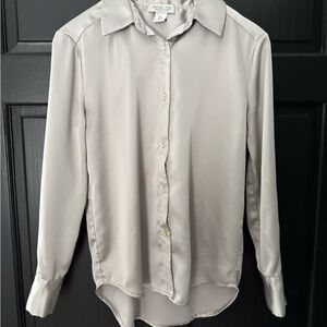 Rachel Zoe Light Gray Satin Blouse